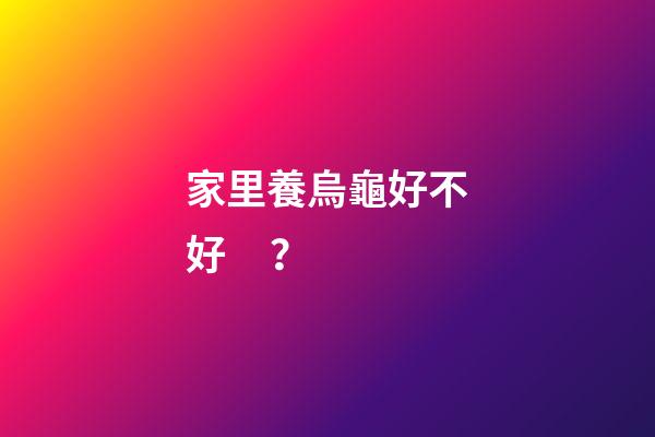 家里養烏龜好不好？